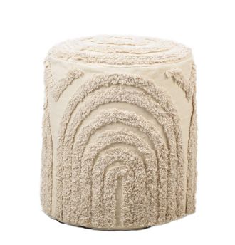 Nordlys Fabric Patterned Ottoman in Beige