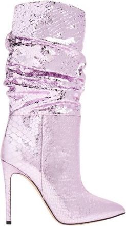 PARIS TEXAS Python-Embossed Slouchy Stiletto Boots