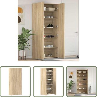 vidaXL vidaXL Armadio per scarpe in legno - Mobile per scarpe Marrone 80 x 35.5 x 180 cm Legno multistrato