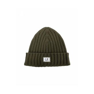C.P. Company C.p. Company, Accessoires, Heren, Groen, ONE Size, Merino Wool Logo Beanie