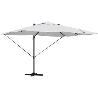 vidaXL Parasol Roma De Brazo Lateral Beige, Negro 352 X 251 X 265 Cm Vidaxl