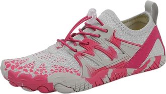 Generic Water Shoes Women Water Shoes, Man Barefoot Aqua Shoes Quick Drying Beach Footwear Breathable Sport Sneakers Anti-Slip Hiking Shoes(Rose Red,37)