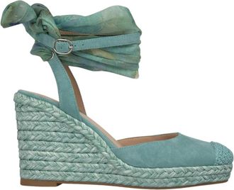 Alma En Pena Valencian Sandalen met Veters - Dames - Sleehakken - Groen - 39 EU - Leer - Schoenen