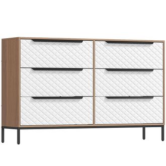 HOMCOM C&oacute;moda de tela 117.5x30x73.5 cm madera natural