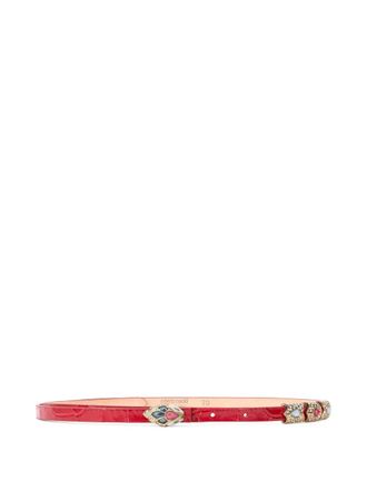 Roberto Cavalli croc-effect belt - Red