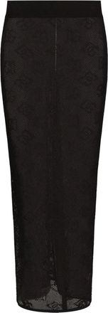 Dolce & Gabbana Mesh-stitch Kokerrok - Dames - Maxi Rokken - Zwart - S - Leer - Rokken
