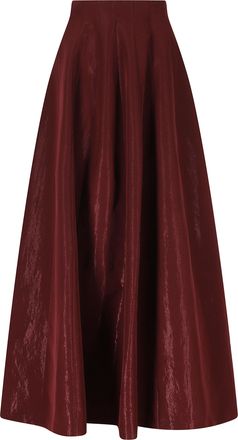 Alberta Ferretti Red Trapeze Panel Triacetate-Blend Maxi Skirt