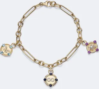 Foundrae Infinite Gratitude, Reverie, and Blossoms 18kt gold bracelet with gemstones