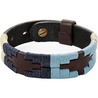 Pampeano Bracelet - Sereno Stitching in Brown/navy/light Blue/cream at Nordstrom
