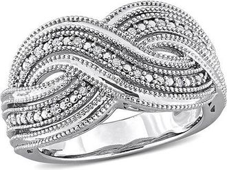 Rina Limor Silver 0.10 Ct. Tw. Diamond Ring