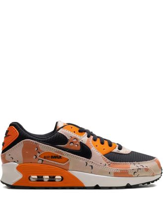 Nike Air Max 90 Premium Bio Beige/Safety Orange/Phantom/Black sneakers - men - Rubber/Fabric/Mesh/Calf Suede - 11.5