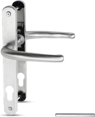 OEM Tiradores De Puerta De Acero Inoxidable 304 Con Acabado N&iacute;quel Satinado, Dimensiones 92 Mm, Distancia Entre Tornillos 210 Mm, Placa 243 Mm -ulisem