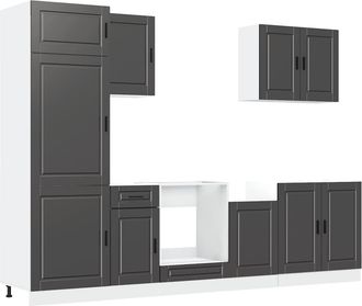 vidaXL Vidaxl - Set Mobili Da Cucina 7 Pz Kalmar Neri Legno Multistrato