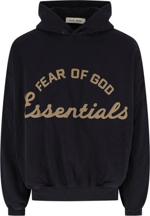Fear of God Black Relaxed Arched Logo Graphic Hoodie