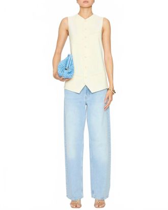 Tibi Tropical Wool Easy Vest In Ivory
