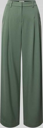 Moss Copenhagen Wide Leg Pants mit Biesen Modell Henrika in Khaki, Gr&ouml;&szlig;e XL