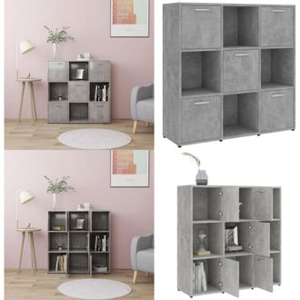 vidaXL Libreria Grigio Cemento 90x30x90 cm in Legno Multistrato - Libreria grigio cemento - Libreria con ante