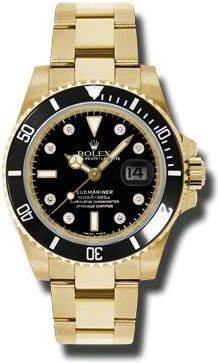 Rolex Pre-owned Rolex Submariner Diamond Black Dial Mens Watch 116618BKDO