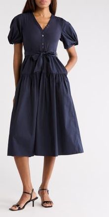 Derek Lam Natalia Mixed Media Dress in Night Sky at Nordstrom Rack, Size Medium