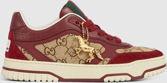 Gucci Womens Gucci Re-Web Sneaker, Bordeaux, Leather