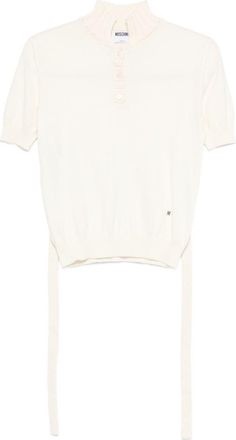 Moschino Beige Button Detail Knit Top