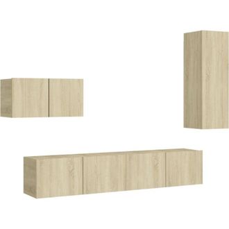 vidaXL Vidaxl - 4 Piece tv Cabinet Set Sonoma Oak Engineered Wood