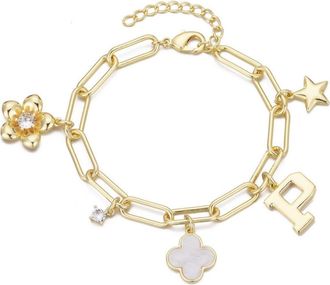 Adornia Initial Charm Bracelet in Gold-P at Nordstrom Rack