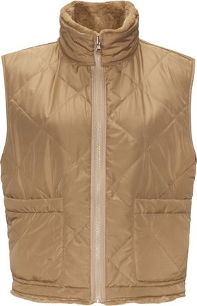 Lascana Wendeweste LASCANA, Damen, Gr. 34, braun (cognacfarben), Web, Obermaterial: 100% Polyester, unifarben, figurumspielend h&uuml;ftlang, ohne Ausschnitt, West