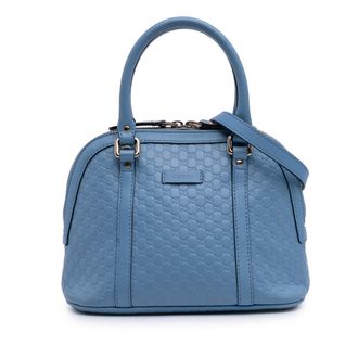 Gucci Pre-owned Womens Micro Guccissima Dome Satchel - Light Blue Leather - One Size