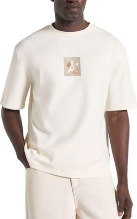 Mani&egrave;re De Voir Thibault Bird Detail Cotton T-Shirt in Cream at Nordstrom, Size Medium