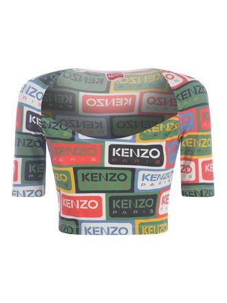 Kenzo Logo multicoloured cropped top