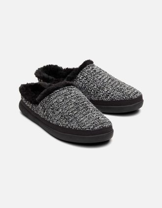 Toms Womens TOMS Sage Polyester Blend Womens Black Multi Cozy Sweater Knit Slippers - Size: 7