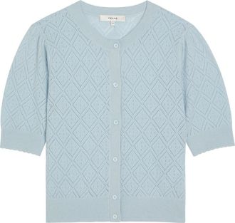 Frame Denim Pointelle Cashmere Blouse - Light Blue - S (UK8-10 / S)