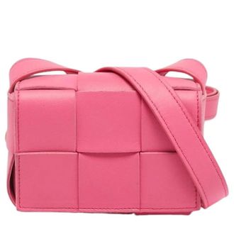 Bottega Veneta Pre-owned Cross Body Bags, female, Pink, Size: ONE SIZE Pre-owned Vintage Leather Shoulder Bag