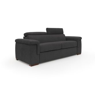 Divani.Store Divani.store - Giunone Sof&aacute; Cama Convertible Con Colch&oacute;n De 18 Cm Y Reposacabezas Reclinables En Tejido Impermeable 240 Cm (mat. 160x197 Cm) Negro
