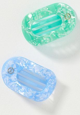 Teleties Medium Flat Round Hair Claw Clips, Set of 2