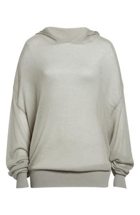 Rick Owens Hun Oversize Rib Cashmere Hoodie in Pearl at Nordstrom, Size Medium