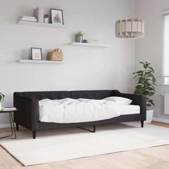 vidaXL Sof&aacute; Cama Con Colch&oacute;n Tela Negro 90x200 Cm Vidaxl