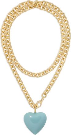 Roxanne Assoulin The Big Puffy halsketting met hartbedel - Goud