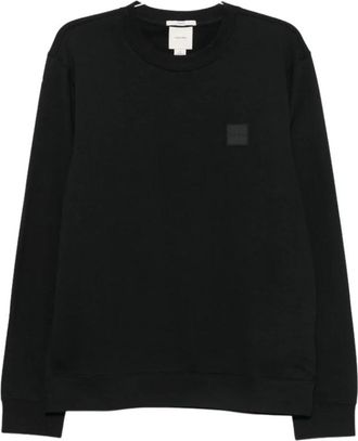 Calvin Klein Logo-Patch Crew Neck Sweatshirt - Heren - Sweatshirts - Zwart - M - Hoodies & sweatvesten