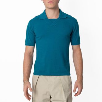 Burberry EKD V-Neck Cotton Polo Shirt, Size X-Small