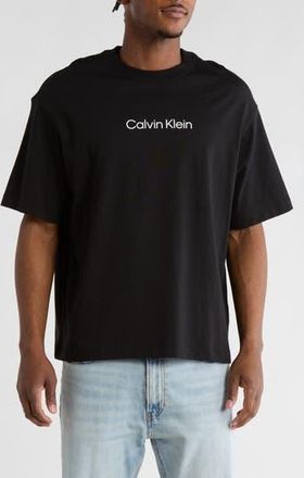 Calvin Klein Relaxed Standard Logo Cotton T-Shirt in Black at Nordstrom Rack, Size Xx-Large