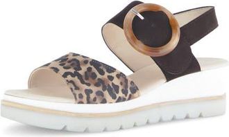 Gabor Quarter Strap Wedge Sandal in Chocolate at Nordstrom, Size 7.5Us