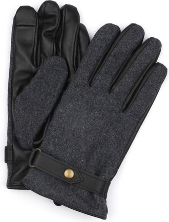 Suitable Gloves Wool Leather Anthracite Black - Size - Mens - Clothing - Wool - Perfect for Autumn and Winter, Anthracite, grey, 9.5
