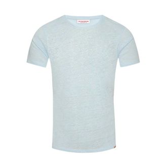 Orlebar Brown T-Shirts, male, Blue, XL, Soft Blue Linen T-shirt