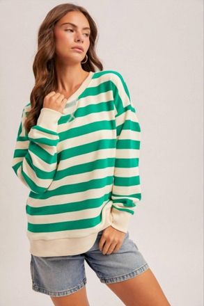Hem & Thread Collin Top In Green