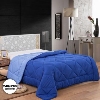 Herzberg Herzberg Hg-2420bco: Edred&oacute;n De Microfibra Bicolor - 240x200cm Azul