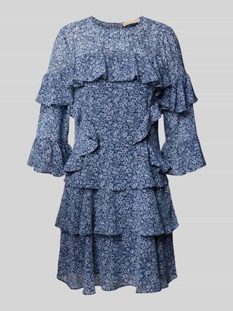 Michael Kors Minikleid mit Volants in Marine, Gr&ouml;&szlig;e XS