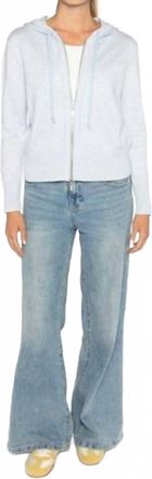 Kinross Cashmere Marled Lurex Zip Hoodie In Skyway Multi