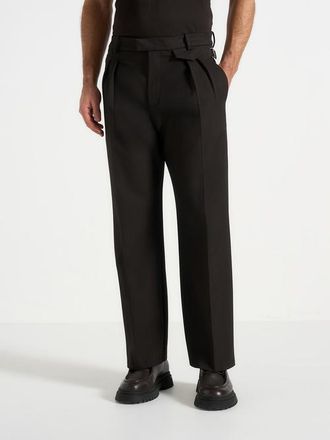 Mani&egrave;re De Voir Pierre Fluid Pleat Front Trousers in Dark Brown at Nordstrom, Size 34